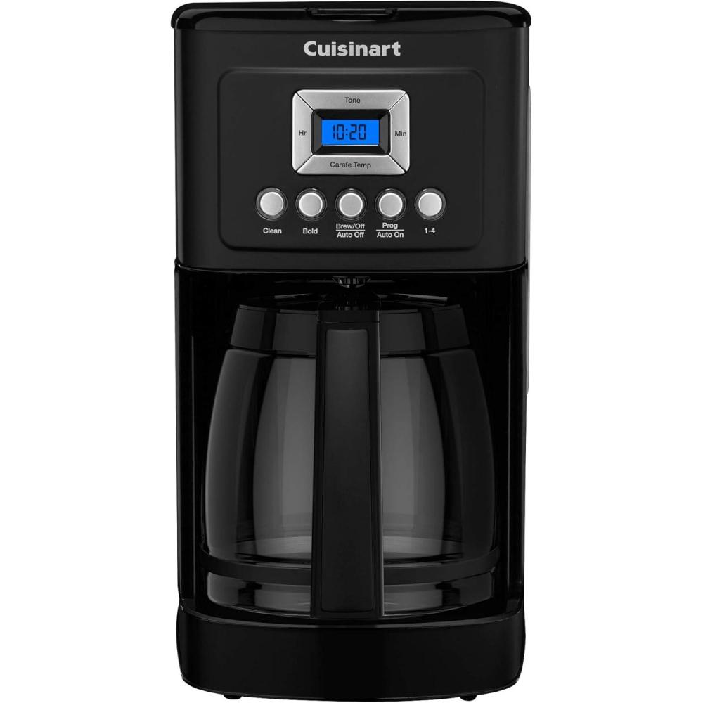 Cuisinart 14-Cup Coffee Maker, Programmable PerfecTemp Glass Carafe Coffee Machine with 1-4 Cup Setting, Brew Strength Control and Brew Pause, Stainless Steel, DCC-3200WNAS, White(Matte Black)