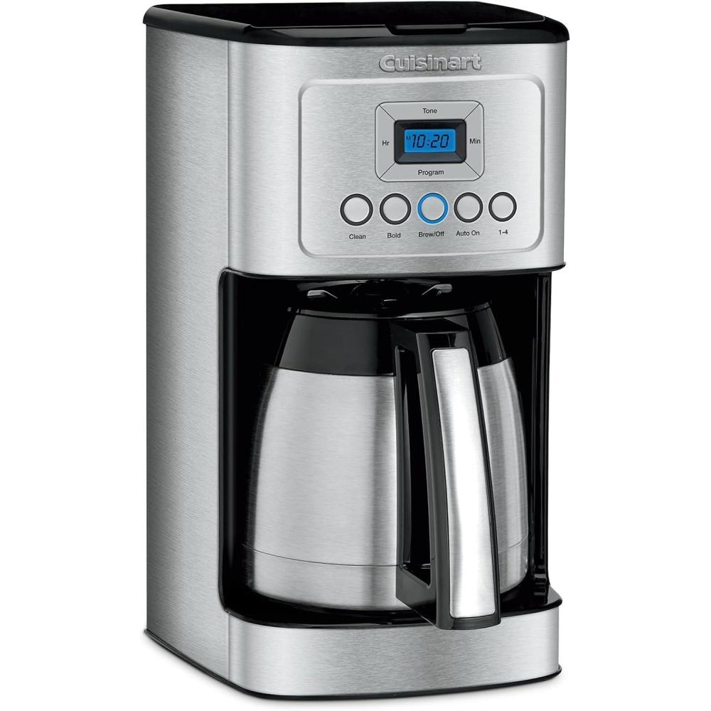 Cuisinart 12-Cup Coffee Maker, Programmable PerfecTemp Thermal Carafe Coffee Machine with 1-4 Cup Setting, Brew Strength Control and Brew Pause, Stainless Steel, DCC-3400NAS, Silver(Silver)
