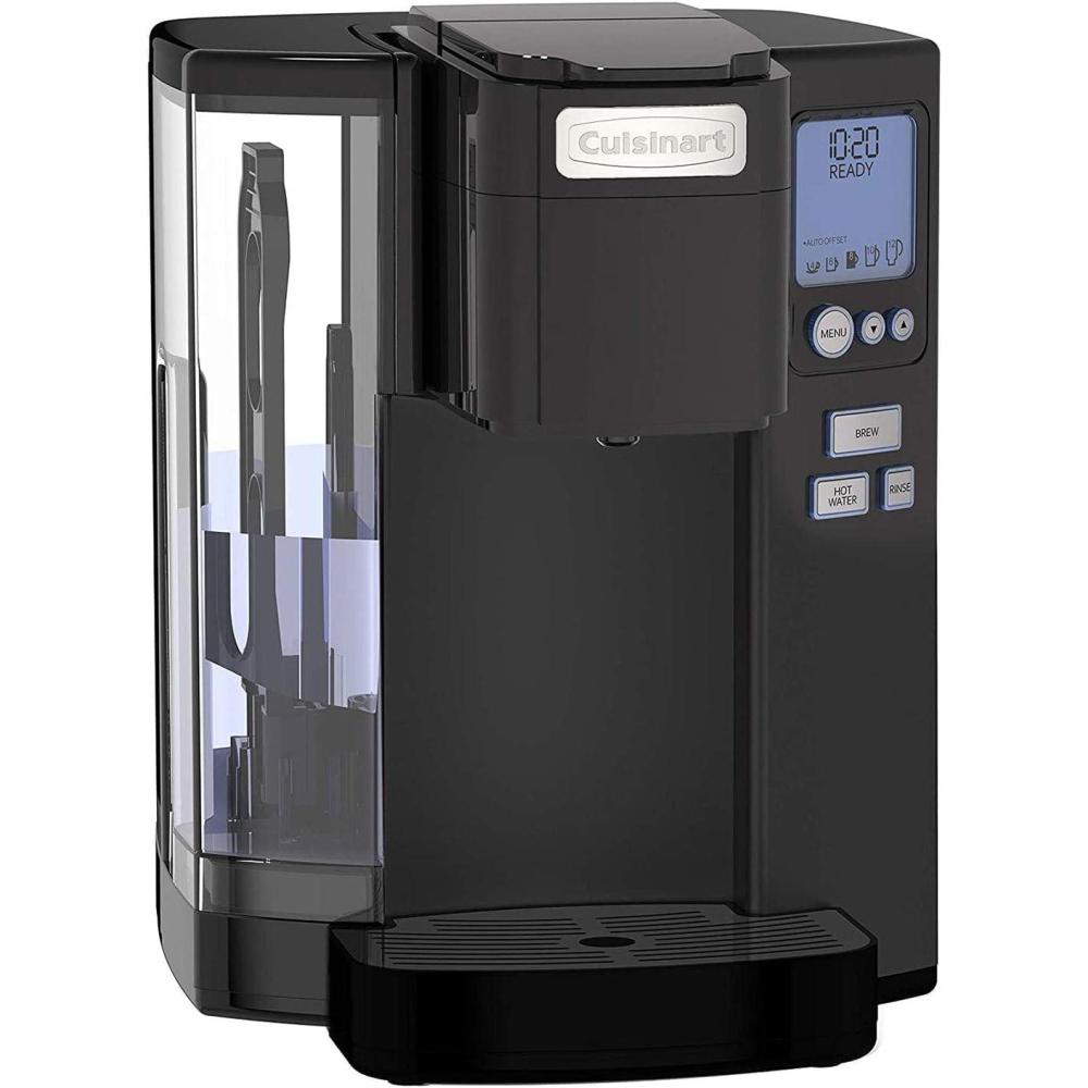 Cuisinart Coffee Maker, Single Serve 72-Ounce Reservoir Pod Coffee Machine, Programmable Brewing & Hot Water Dispenser, 3 Cup-Size Settings, Stainless Steel, SS-10P1, Silver(Black)