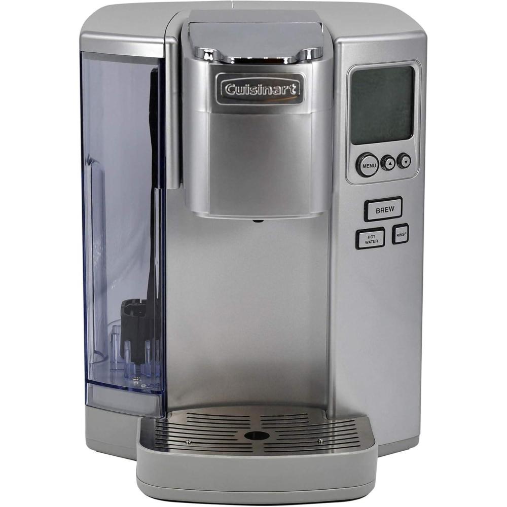 Cuisinart Coffee Maker, Single Serve 72-Ounce Reservoir Pod Coffee Machine, Programmable Brewing & Hot Water Dispenser, 3 Cup-Size Settings, Stainless Steel, SS-10P1, Silver(Cool Grey)