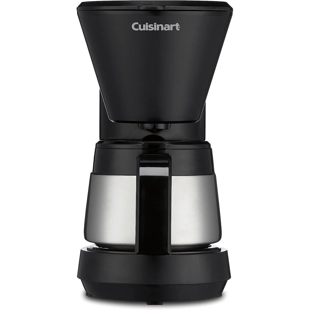 Cuisinart 5-Cup Coffee Maker with Stainless Steel Carafe, Coffee Machine with Removable Water Reservoir, Charcoal Water Filter, 30-Minute Keep Warm, and Brew Pause, DCC-5570NAS, Stainless Steel