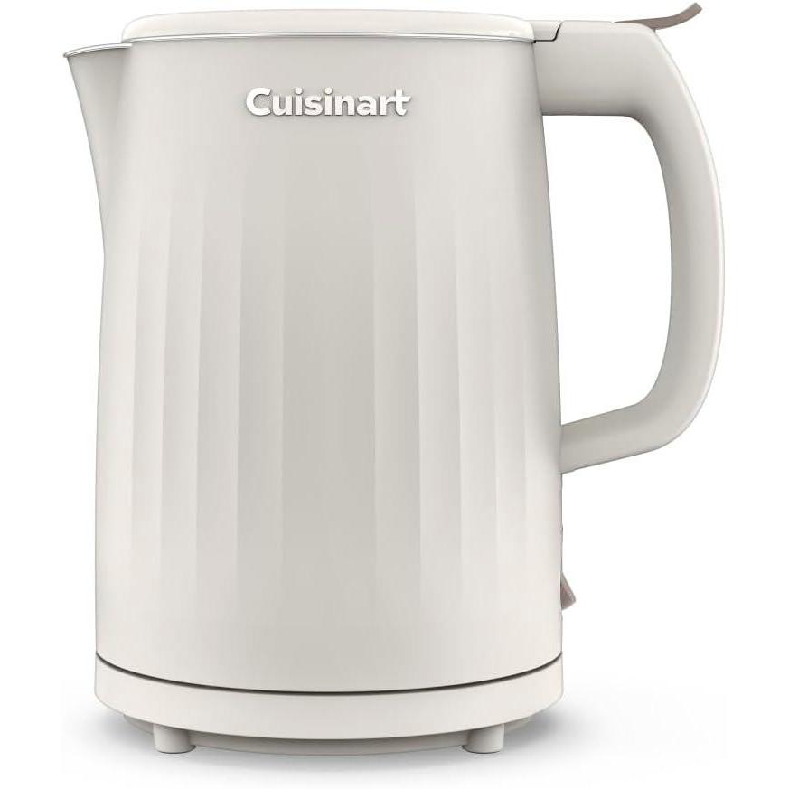 Cuisinart Soho 1-Liter Double Wall Electric Hot Water Kettle, Tea Kettle with Stainless Steel Interior, One Touch Operation to Boil Water for Tea, Hot Cocoa, or Instant Oatmeal, CK-10TR, Truffle(Truffle)