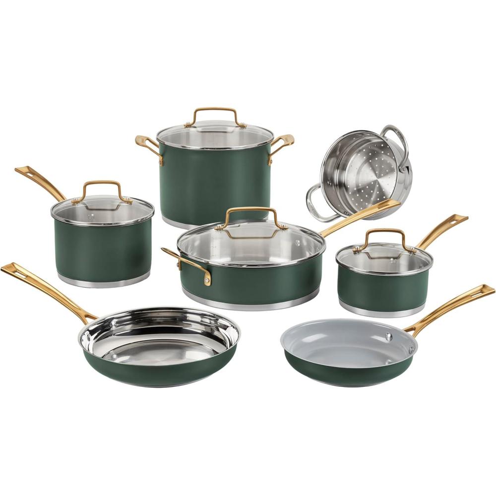 Cuisinart 11-Piece Stainless Steel Set, Thyme, MT89G-11(Green)