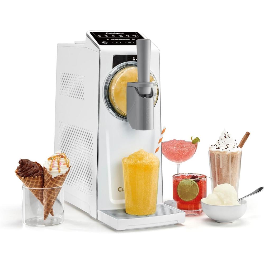 Cuisinart 6-in-1 Slushy & Soft-Serve Maker, Ice Cream Maker Machine Makes Soft-Serve Ice Cream, Slushies, Sorbet and More, Quick-Freeze Chill Technology Maintains Perfect Temperature, ICE-200