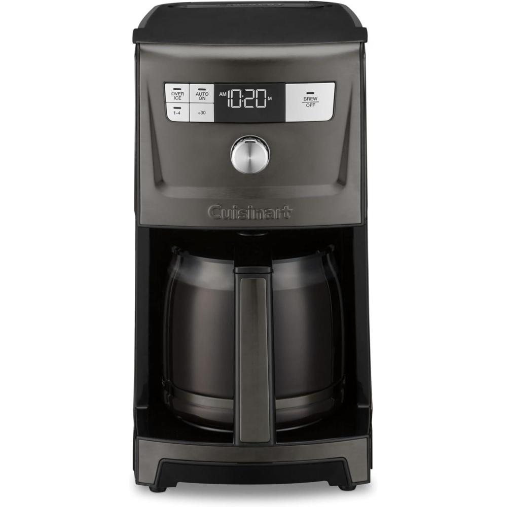 Cuisinart Coffee Maker, 14-Cup PerfecTemp Programmable Coffee Machine Glass Carafe with 1-4 Cup Setting, Brew Strength Control, Brew Pause, and Over Ice Function, White, DCC-3500W(Black Stainless Steel)
