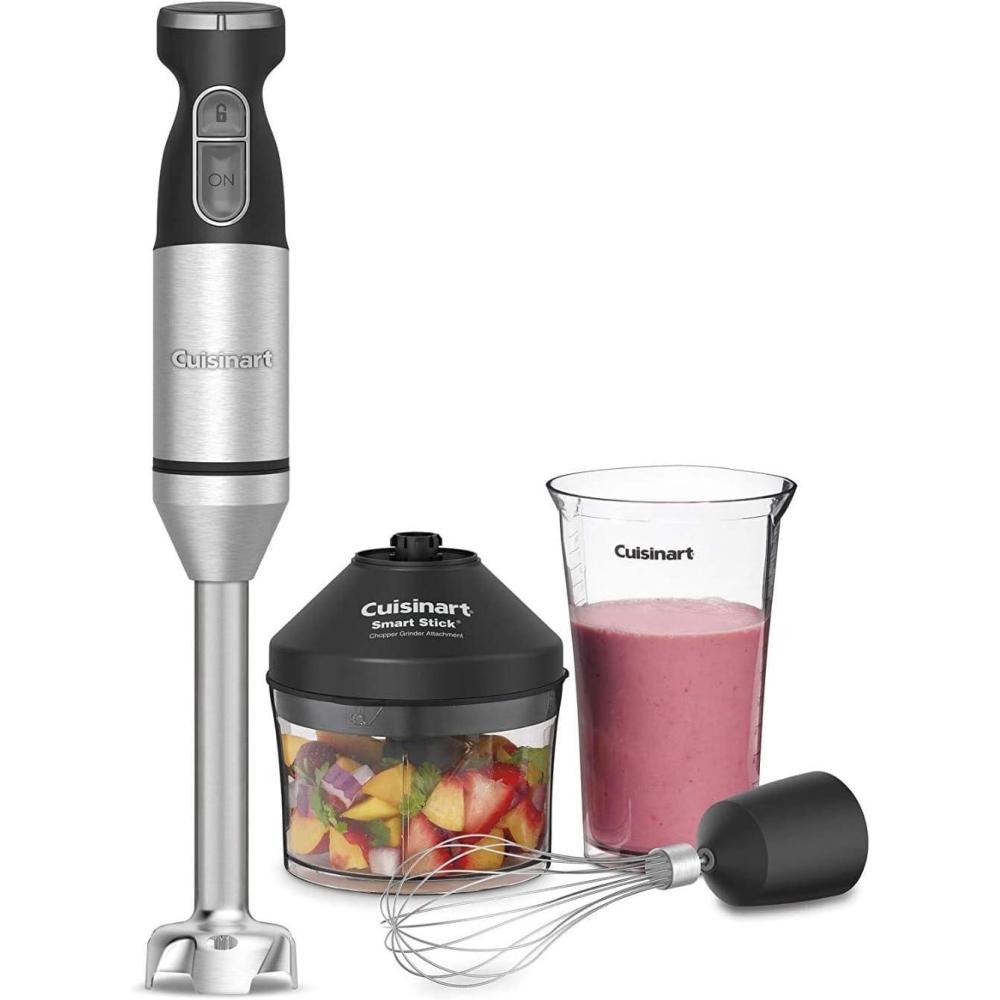 Cuisinart Smart Stick Two-Speed Hand Blender, Powerful Immersion Blender with 300-Watt Motor Blends Shakes, Smoothies, Puree, Baby Food, Soups & Sauces, CSB-175SVP1, Silver(Stainless Steel)