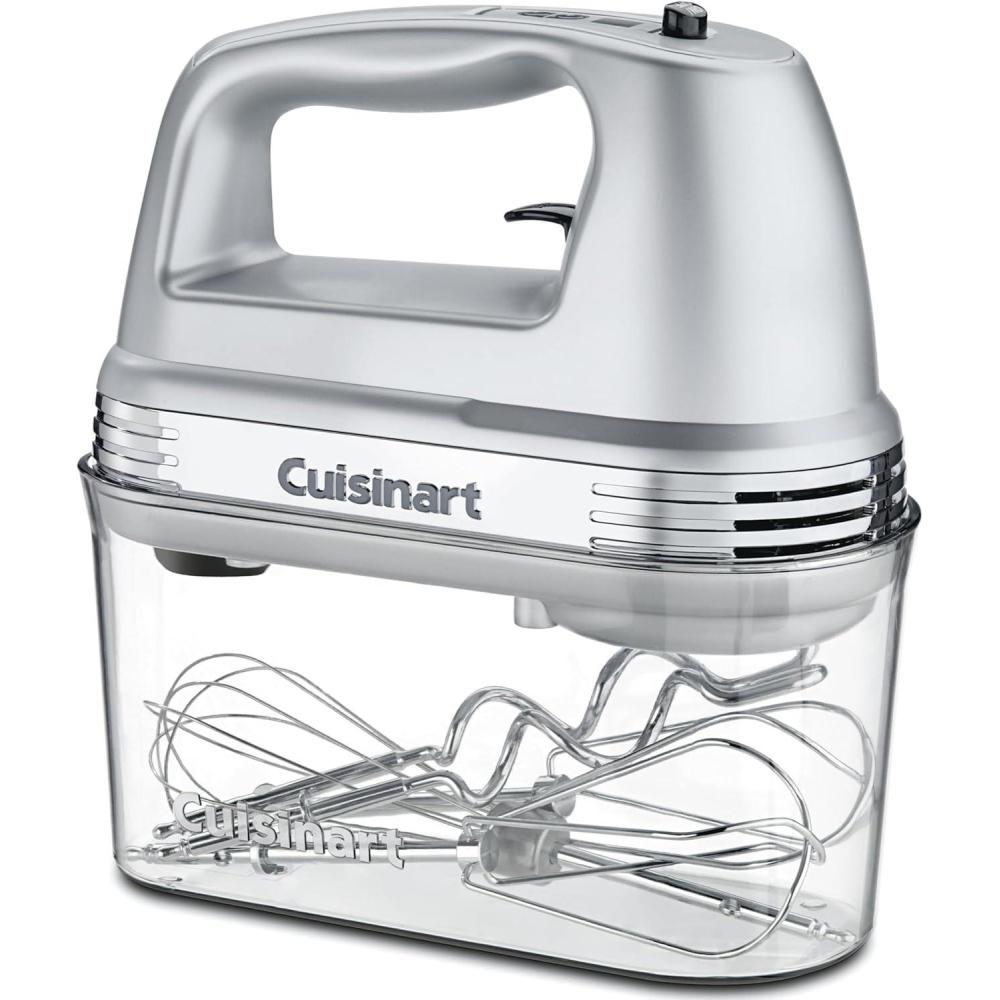 Cuisinart HM-70 Power Advantage 7-Speed Hand Mixer, Silver,White(Brushed Chrome)