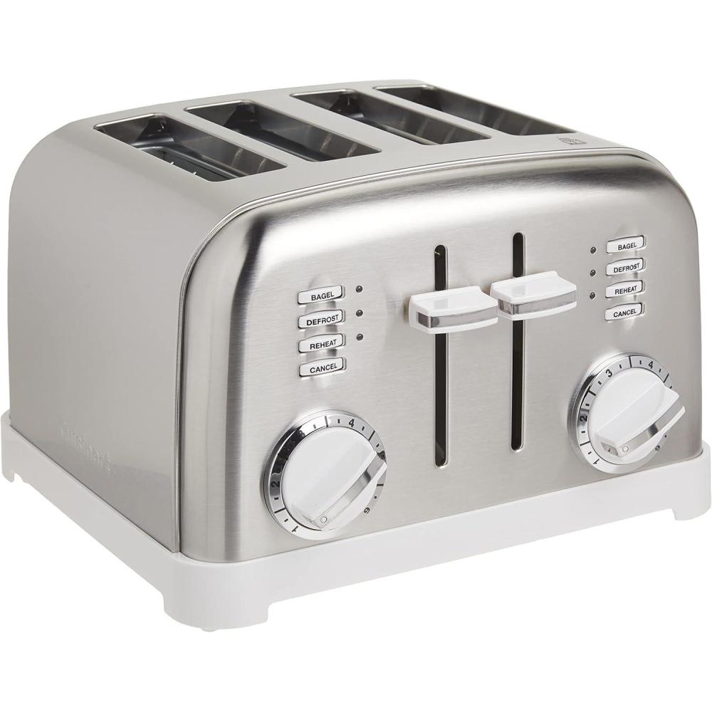 Cuisinart CPT-180BKS Classic 4-Slice Toaster, Black/Stainless Steel(White)