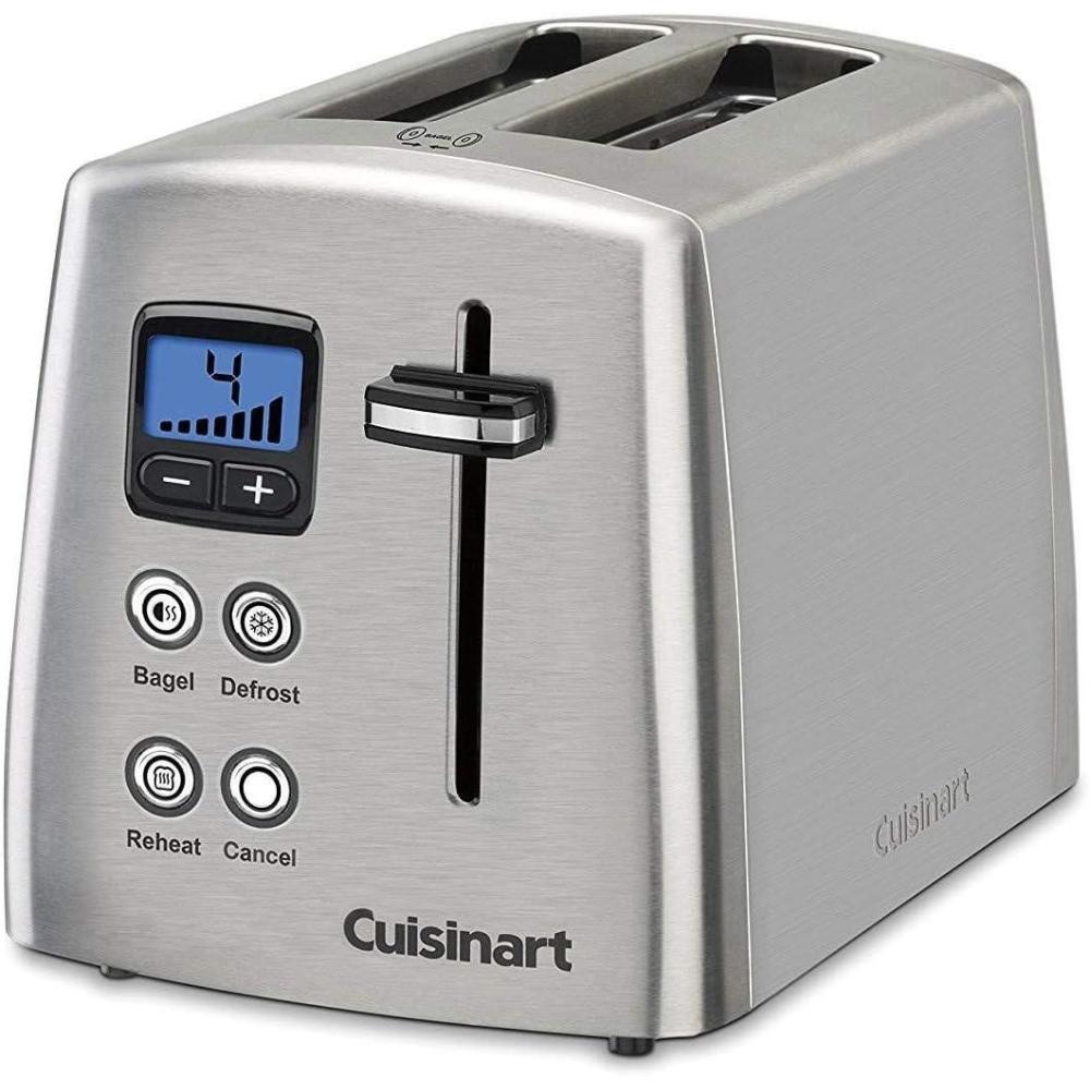 Cuisinart 4 Slice Countdown Motorized Toaster, Compact Design with Extra-Wide Slots for Toasting, Defrost & Reheat Functions, CPT-435P1, Stainless Steel(2-Slice)