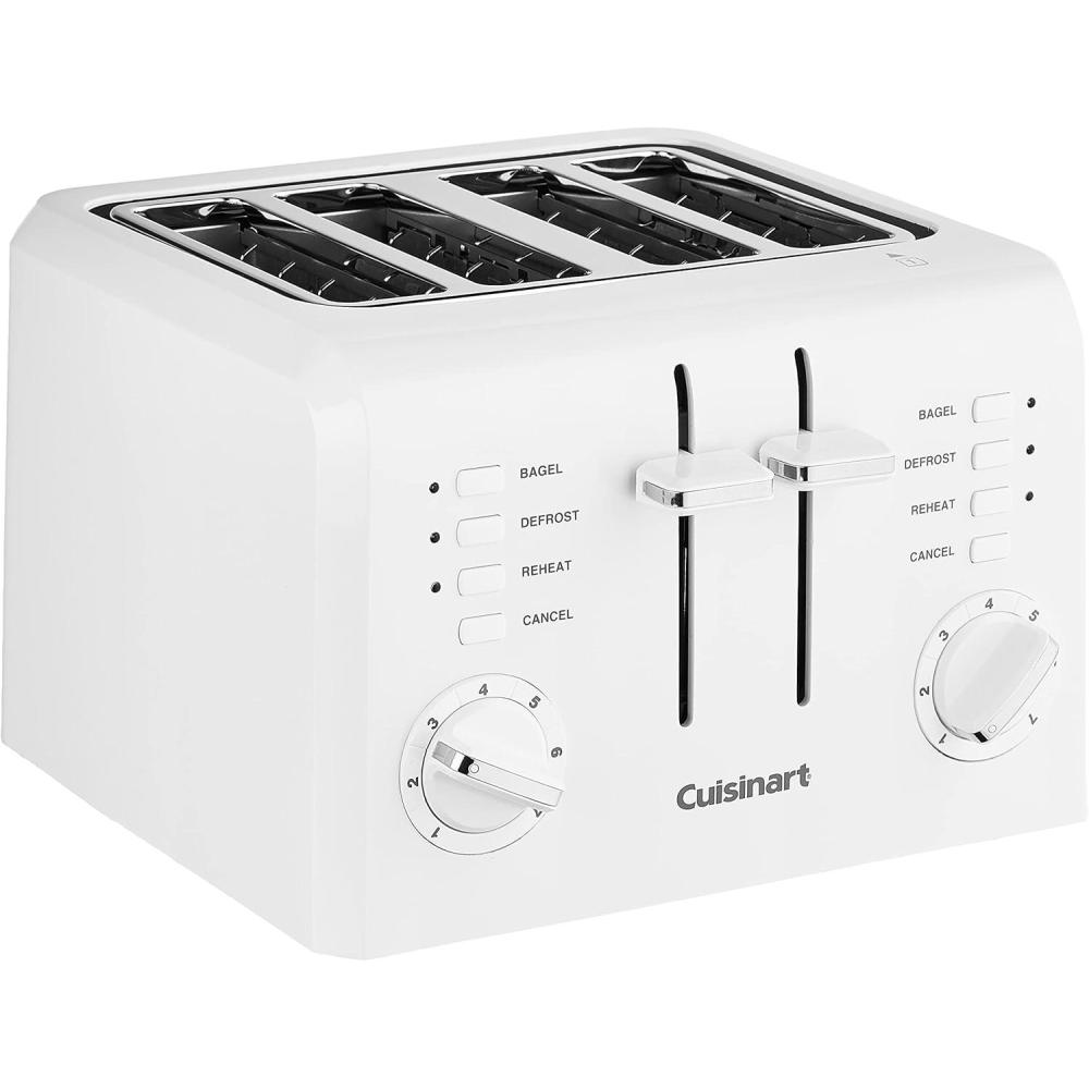Cuisinart 4-Slice Compact Plastic Toaster, White, CPT-142P1(White)