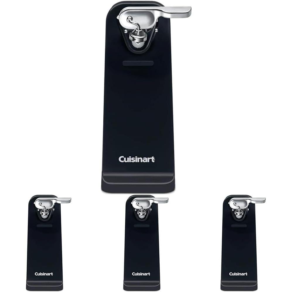 Cuisinart Deluxe Electric Can Opener, Single-Touch Automatic Can Opener, Easy-Clean Detachable Cutting Lever, Nonslip Base, CCO-50N, White(Black)