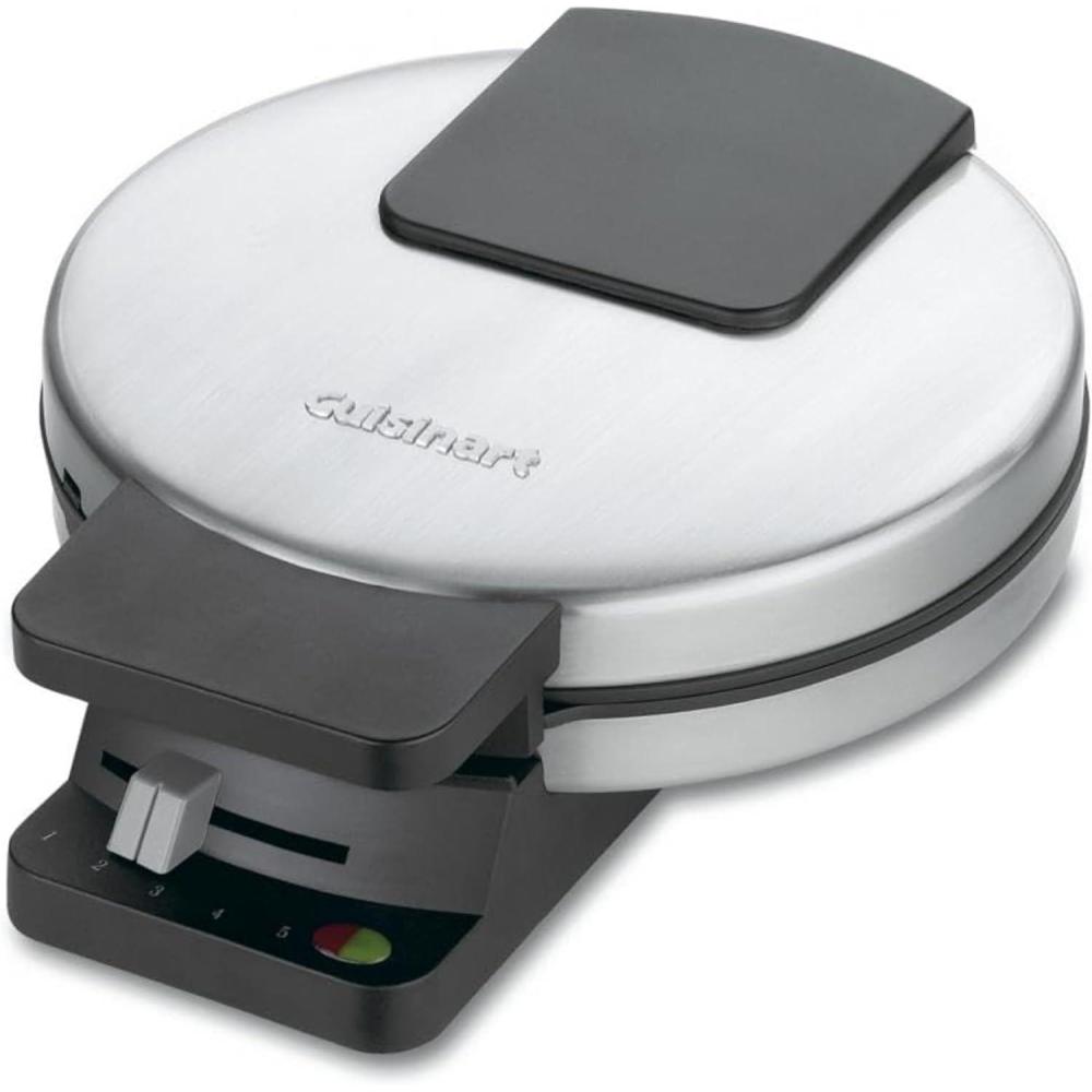 Cuisinart Waffle Maker, 1250W Round Classic Waffle Iron, 5-Setting Adjustable Browning Control, WMR-CANAS, Brushed Stainless(Round)