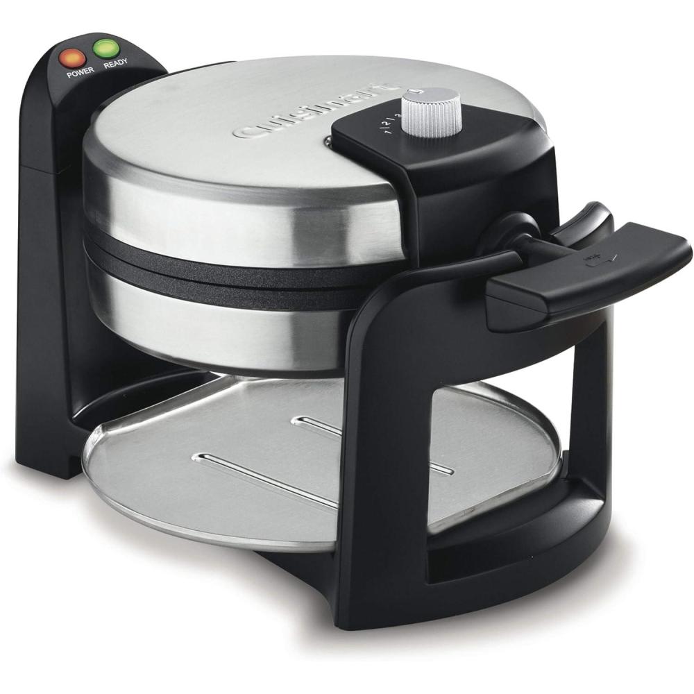 Cuisinart Double Flip Belgian Waffle Maker, WAF-F40NAS, Stainless Steel, Grey and Black(New Single Flip)