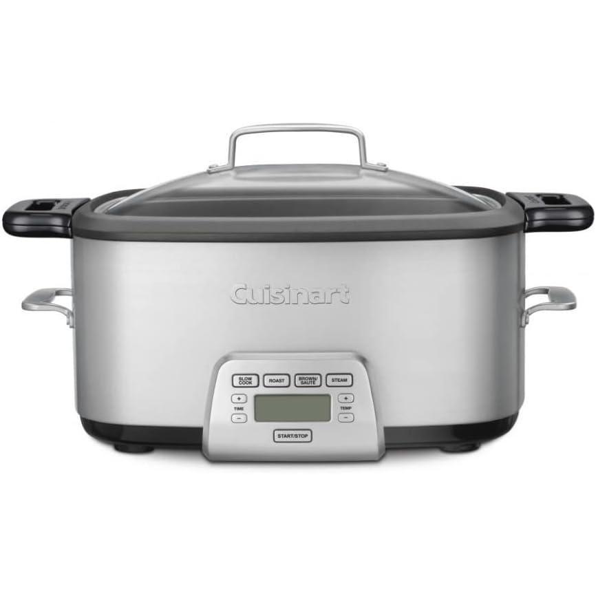 Cuisinart 3-In-1 Cook Central 6-Quart Multi-Cooker: Slow Cooker, Brown/Saute, Steamer, MSC-600 NAS, Silver(7 Quarts)