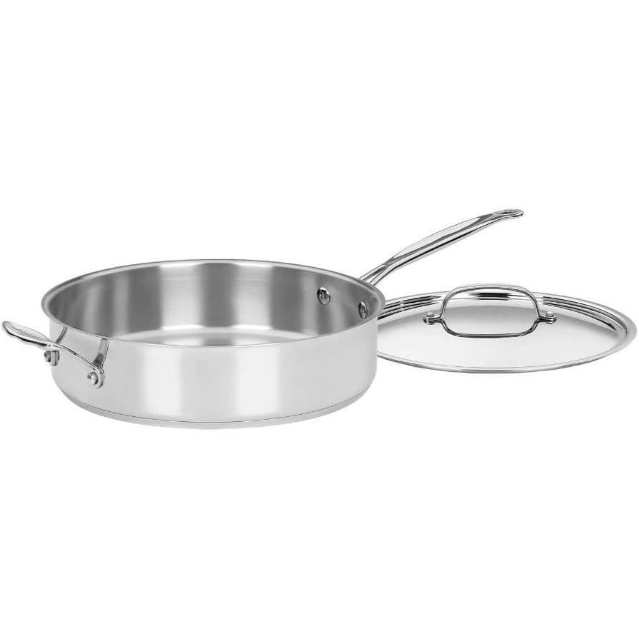 Cuisinart Stainless Steel, 5.5 Quart Sauté Pan w/ Cover, Helper Handle, Chef’s Classic, 733-30H