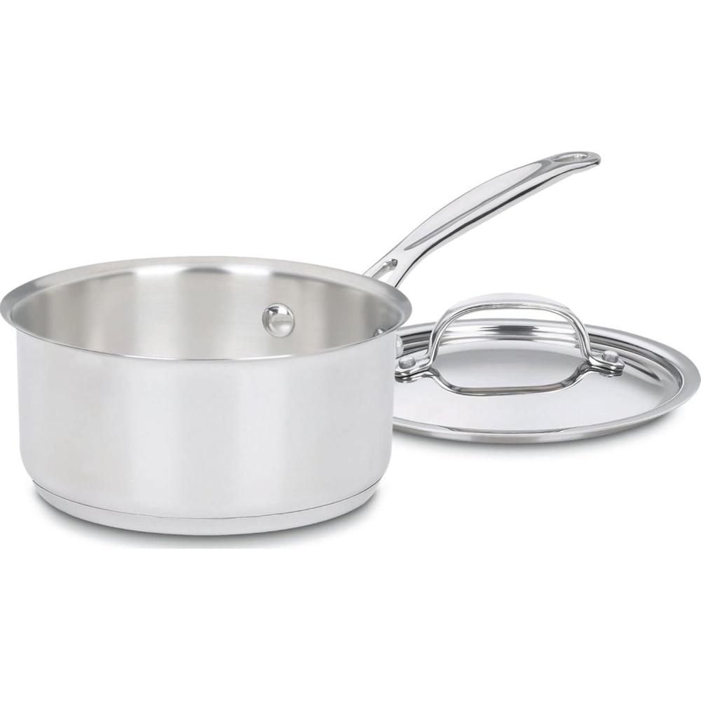 Cuisinart 1.5 Quart Saucepan w/Cover, Chef’s Classic Stainless Steel Cookware Collection, 719-16(1.5-Quart)