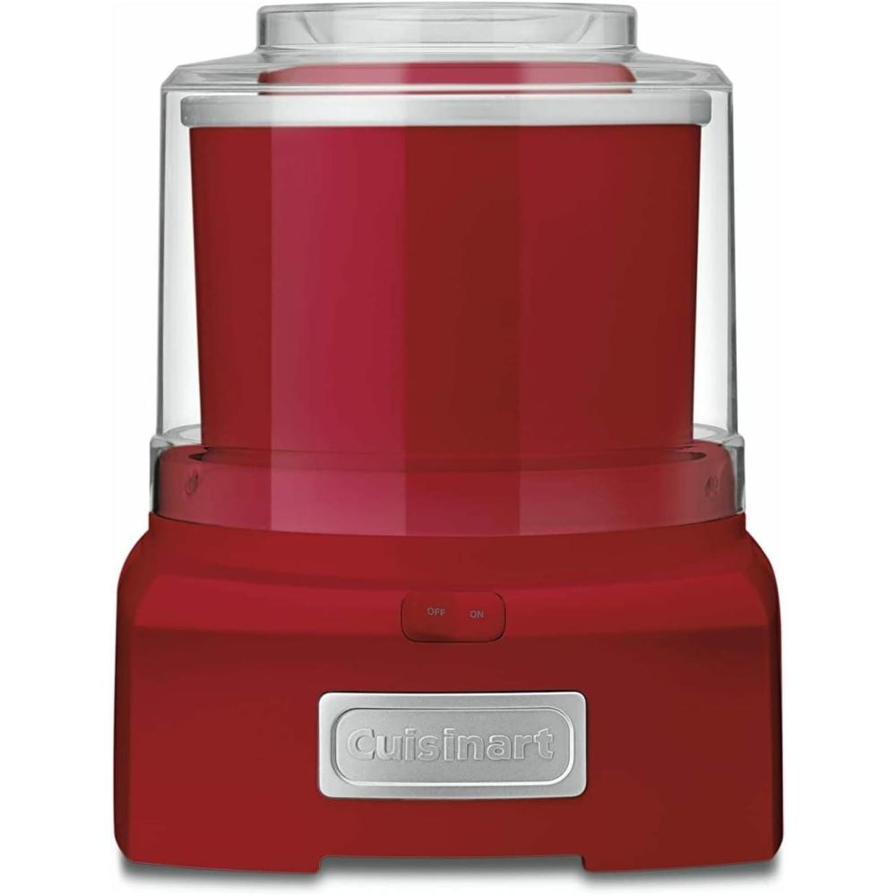 Cuisinart Ice Cream Maker Machine, 1.5 Quart Double Insulated Machine, Sorbet and Frozen Yogurt Maker, Ready in 20 Minutes, ICE-21RP1, Red(Red)