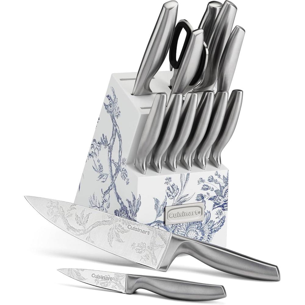 Cuisinart 15pc Caskata Collection™ Stainless Steel Hollow Handle Cutlery Block Set, C77SS-15PKCA